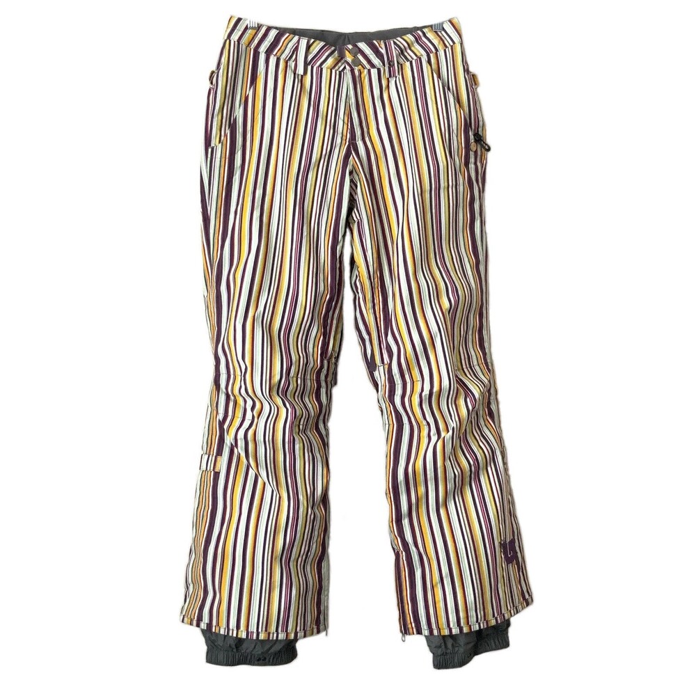 Burton Ski Downtown Pants Multicolor Striped Snowboard Trouser Winter Warm S